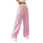 Women’s Striped Drawstring Lounge Pants with Side Pockets 4