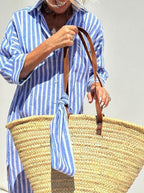 Women’s Striped Shirt Dress with Relaxed Fit for Summer 0