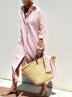 Women’s Striped Shirt Dress with Relaxed Fit for Summer 2
