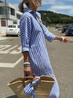 Women’s Striped Shirt Dress with Relaxed Fit for Summer 5