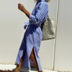 Women’s Striped Shirt Dress with Relaxed Fit for Summer 7