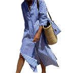 Women’s Striped Shirt Dress with Relaxed Fit for Summer 8