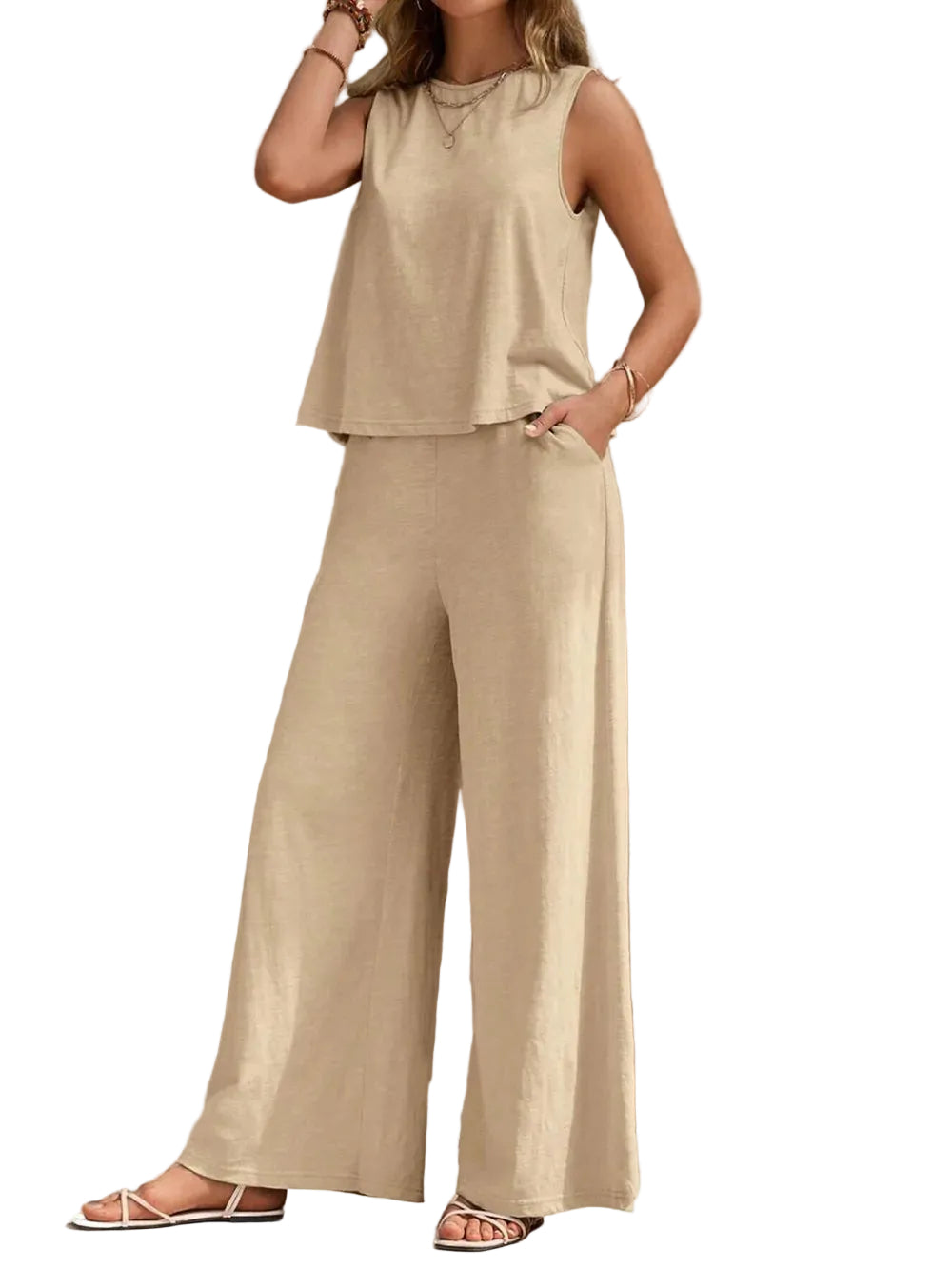 Women’s Two-Piece Casual Top and Pants Set with Relaxed Fit 3
