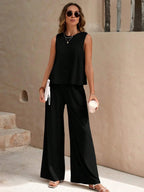 Women’s Two-Piece Casual Top and Pants Set with Relaxed Fit 5