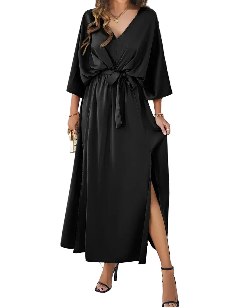 Women’s V-Neck Black Summer Dress in Multiple Sizes 3