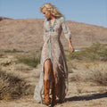 Women’s V-Neck Maxi Dress with Side Slit and Lightweight Fabric 0
