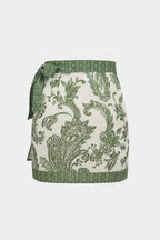 Women’s Wrap Mini Skirt with Paisley Print and Side Tie 2