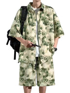 Men’s Abstract Print Two-Piece Set