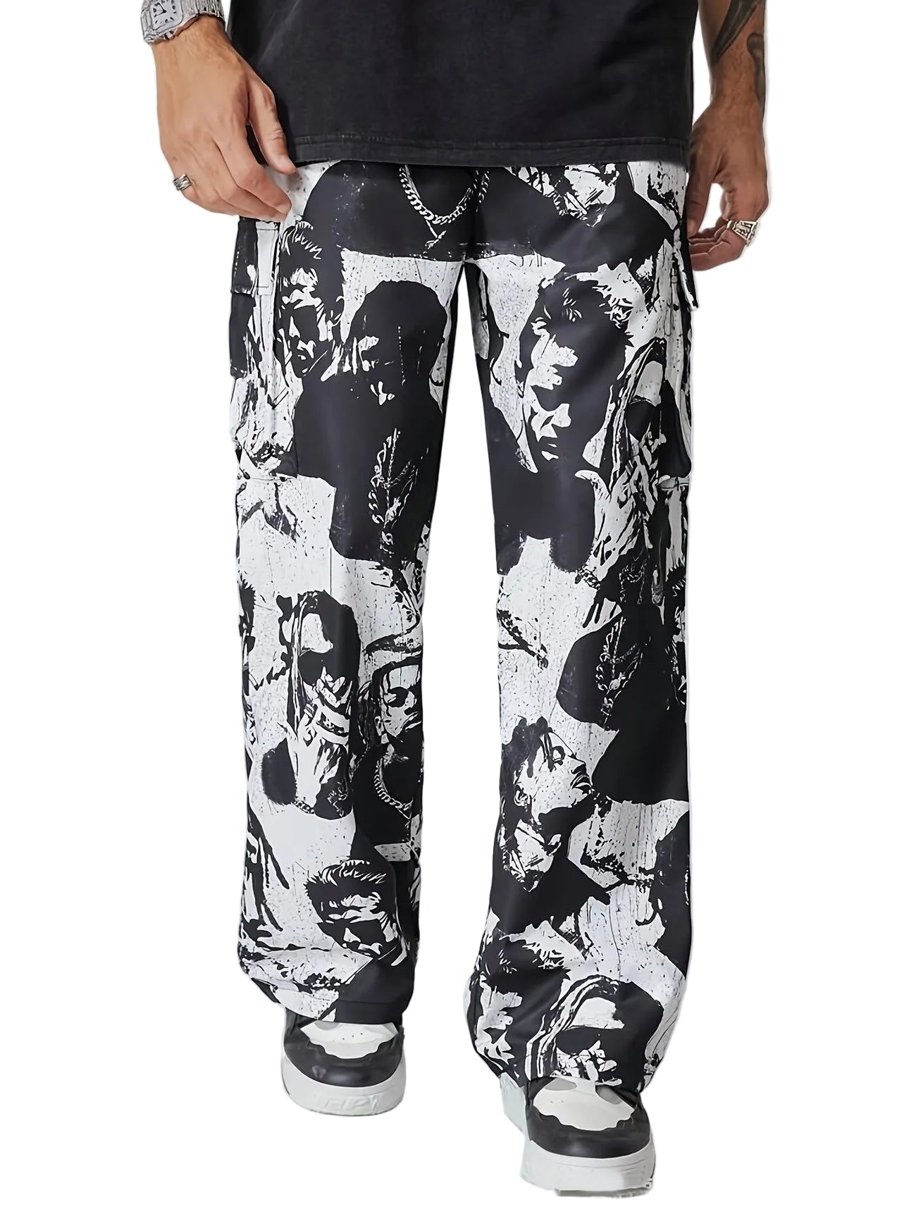 Men’s Cargo Pants with High-Contrast Print