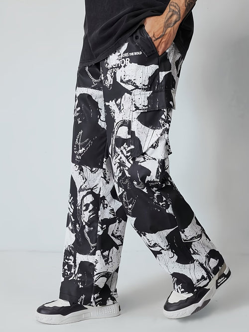 Men’s Cargo Pants with High-Contrast Print