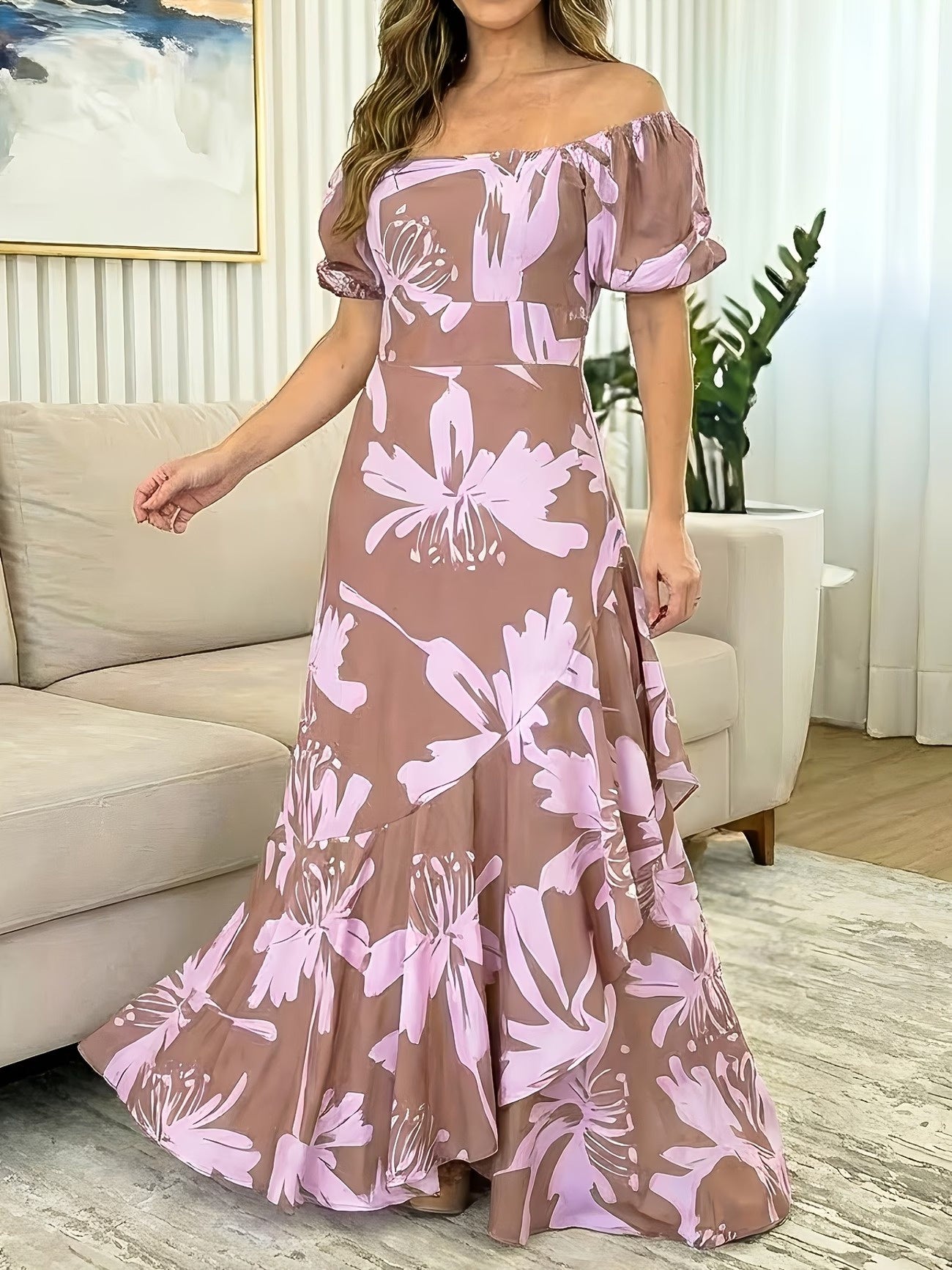Women’s Floral Off-the-Shoulder Maxi Dress
