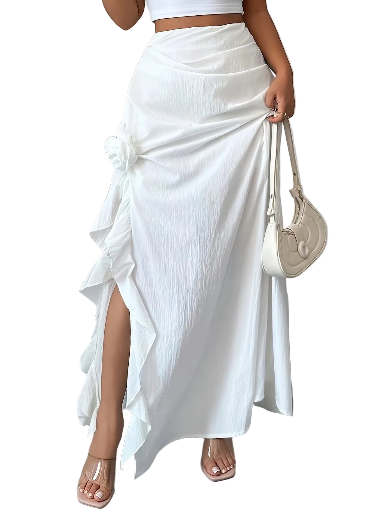 Women’s High-Rise Maxi Skirt with Side Slit