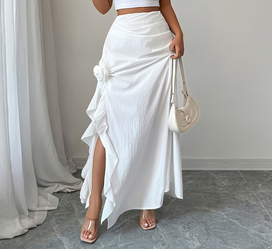 Women’s High-Rise Maxi Skirt with Side Slit