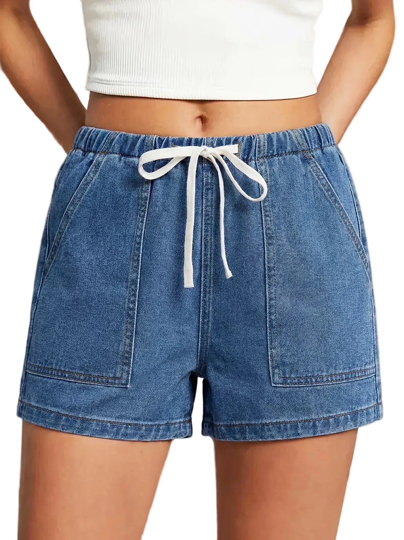 Women’s High-Rise Shorts with Patch Pockets