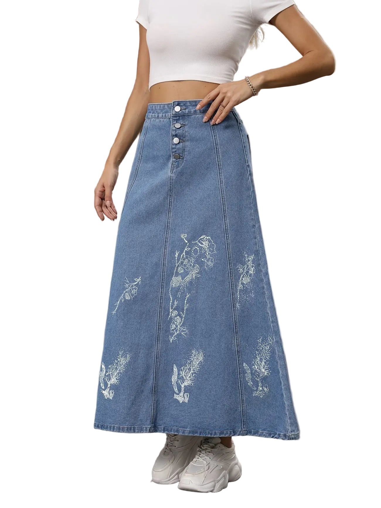 Women’s Maxi Skirt with Button Front