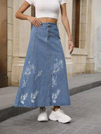 Women’s Maxi Skirt with Button Front