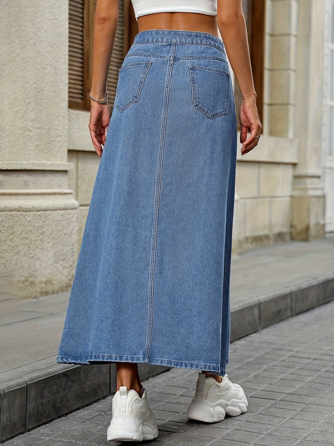 Women’s Maxi Skirt with Button Front