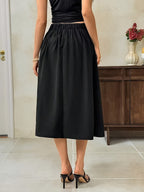 Women’s Midi Skirt with Floral Accent