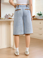 Women’s Wide-Leg Shorts with Contrast Trim